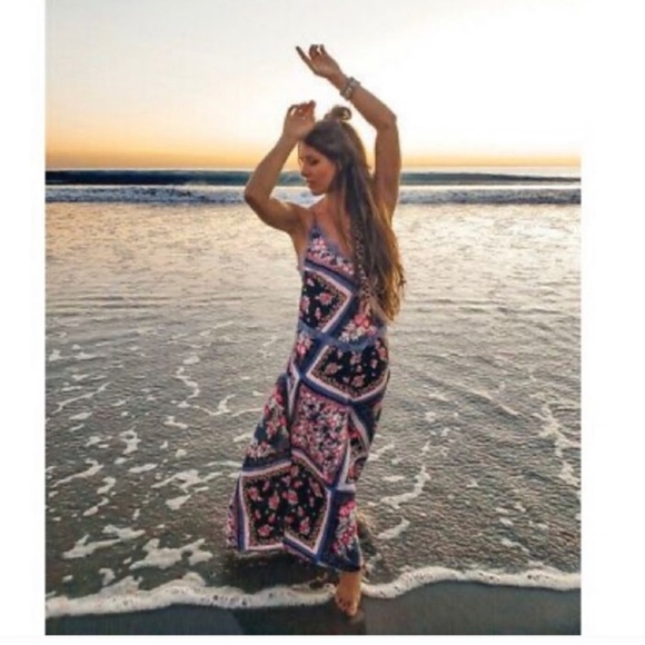 Intimately Free People Stevie Lace Print Maxi Dress Size XS - Picture 4 of 7